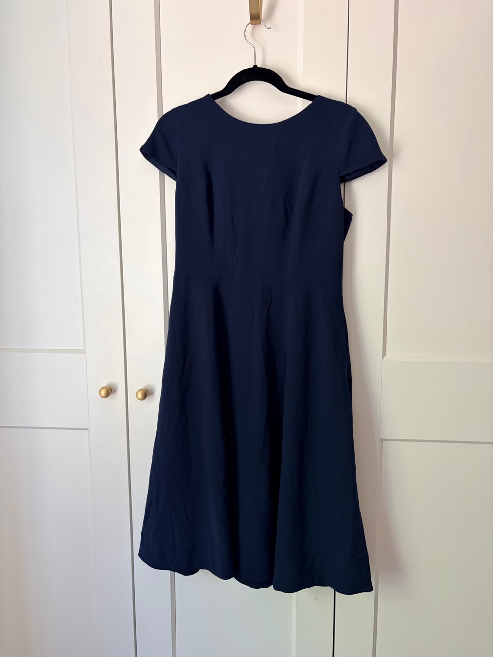 Dress the Population Livia Midnight Blue Navy Short-Sleeve Midi Dress | L - Picture 3 of 7